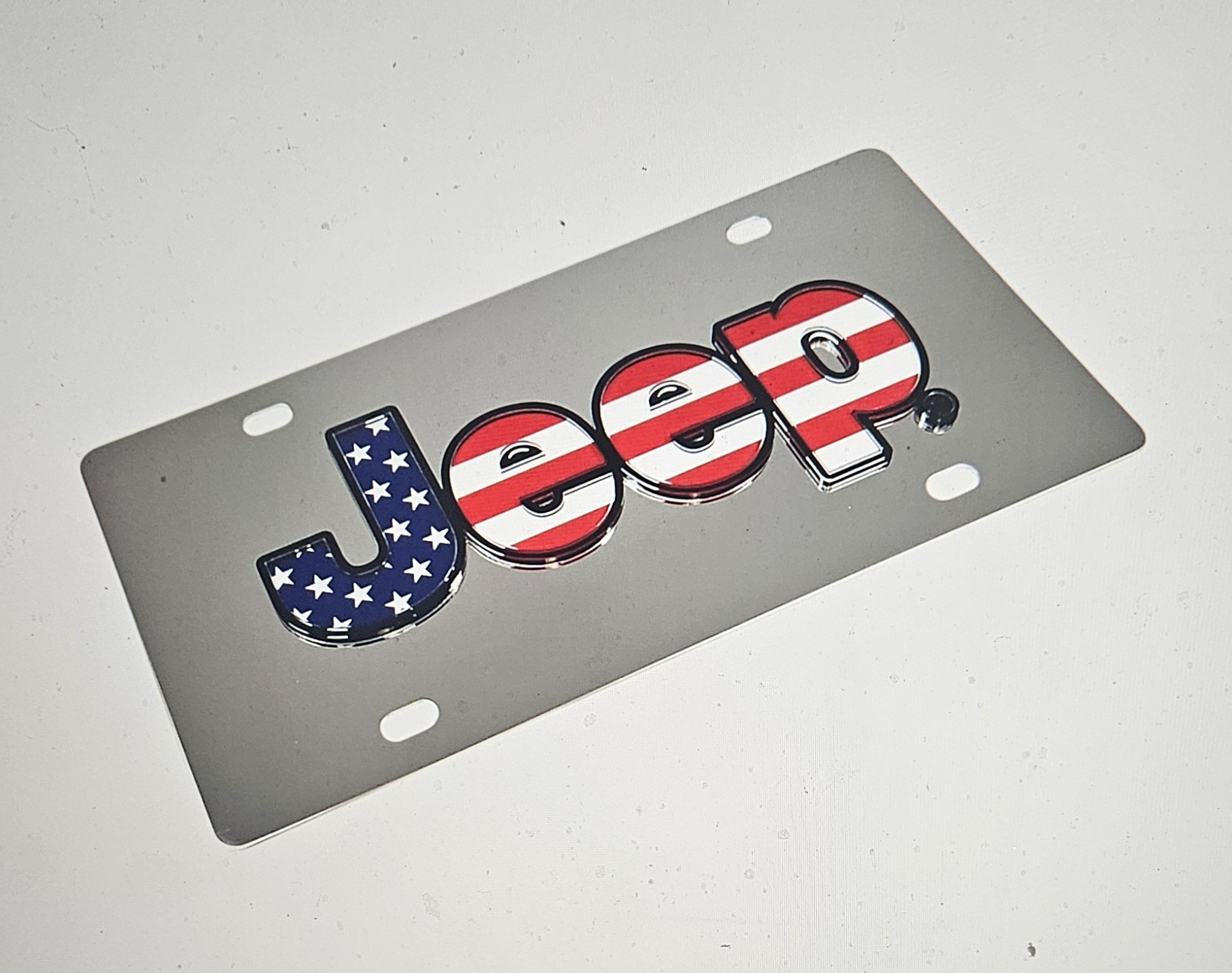 Jeep USA Silver Stainless Steel License Plate