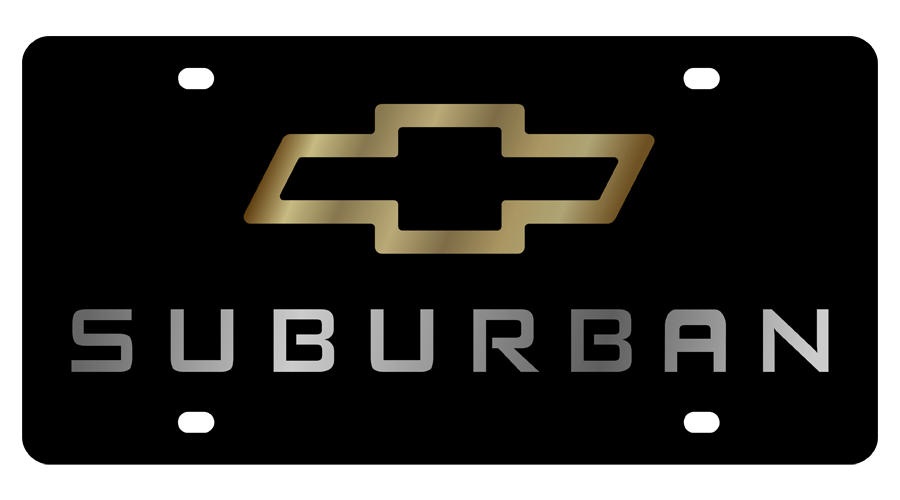 Chevy Suburban Lazer-Tag License Plate with Gold Bowtie