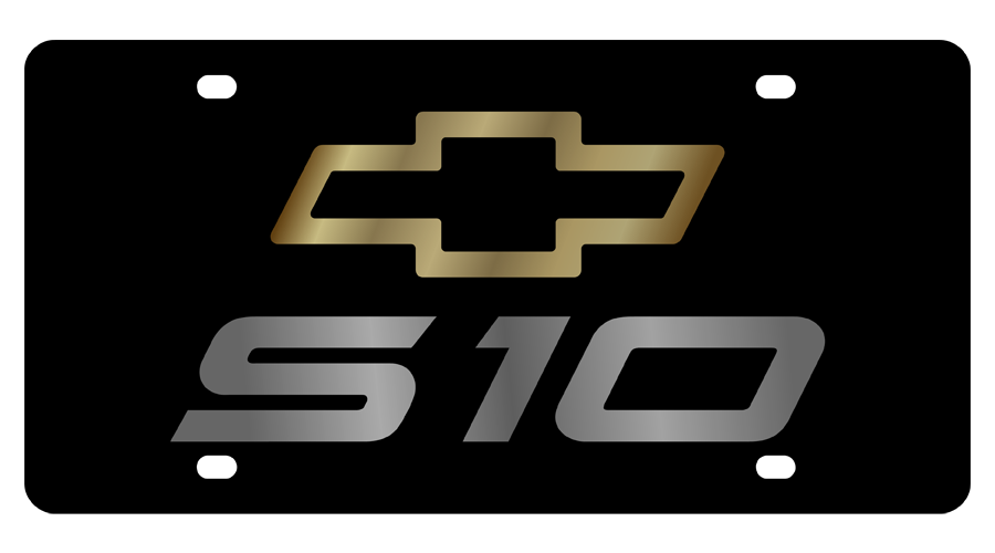 Chevrolet S10 Lazer-Tag License Plate with Gold Bowtie