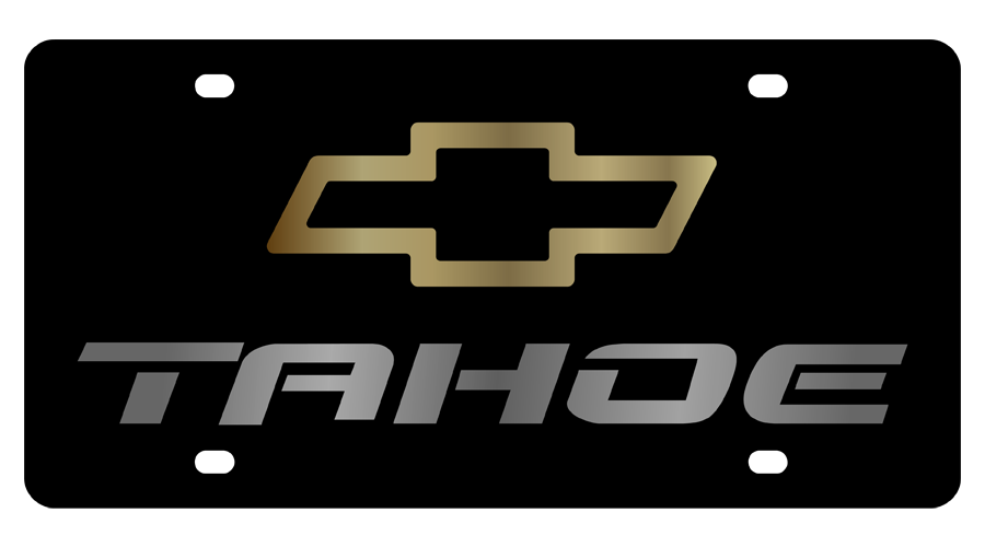 Chevy Tahoe Lazer-Tag License Plate with Gold Bowtie