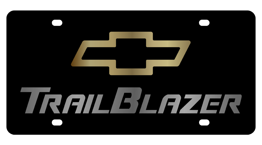 Chevy Trail Blazer Lazer-Tag License Plate with Gold Bowtie
