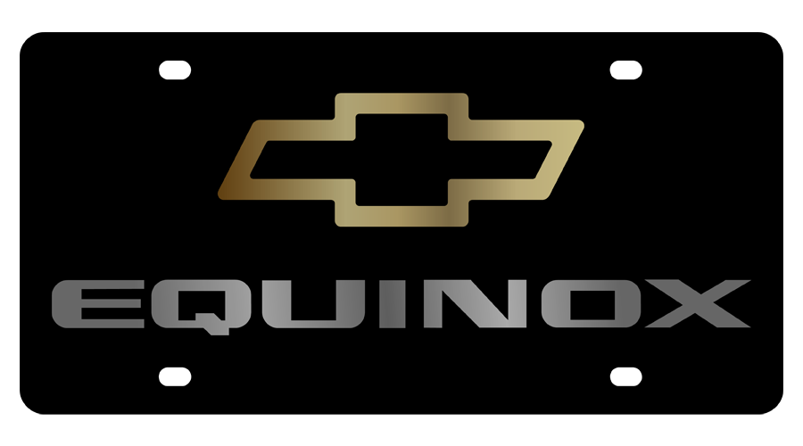 Chevy Equinox Lazer-Tag License Plate with Gold Bowtie