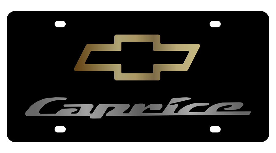 Chevy Caprice Lazer-Tag License Plate with Gold Bowtie