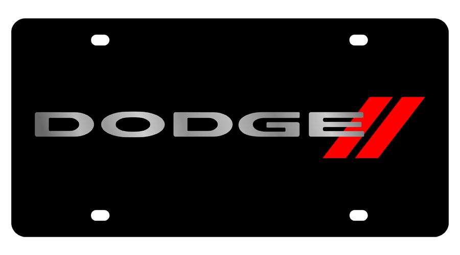 Dodge with Red Stripes Lazer-Tag License Plate