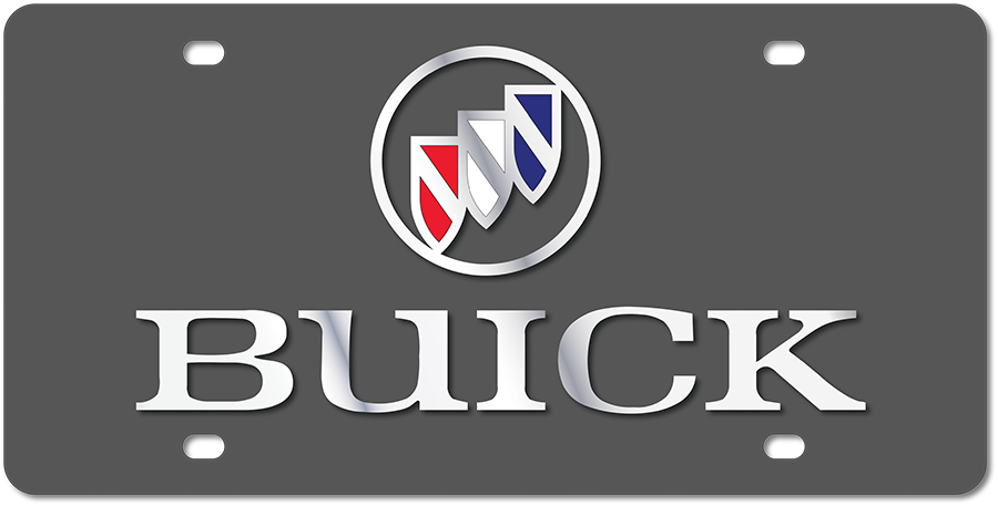 Buick Carbon Steel License Plate Silver Logo