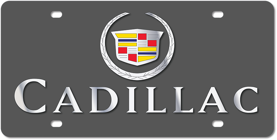 Cadillac Silver Block Carbon Steel License Plate