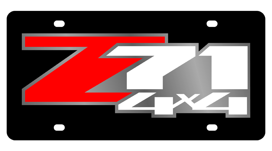 Chevy 04 Z71 4 x 4 Carbon Steel License Plate