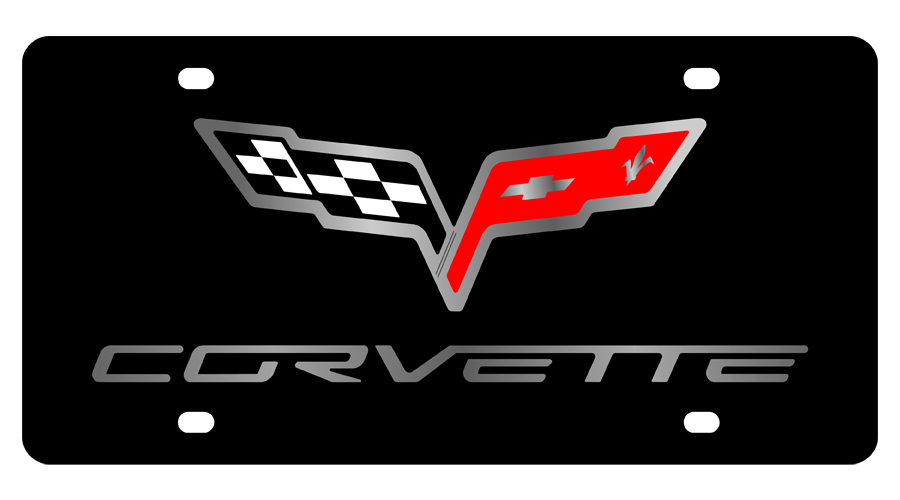 Chevy Corvette C6 L/W Carbon Steel License Plate