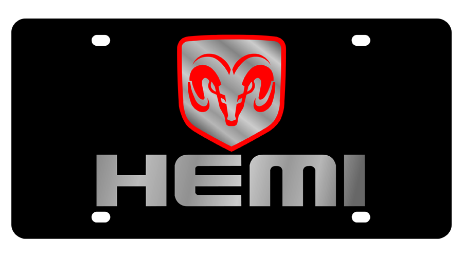 Dodge Hemi Carbon Steel License Plate