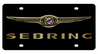 Chrysler Sebring Carbon Steel License Plate Gold Font