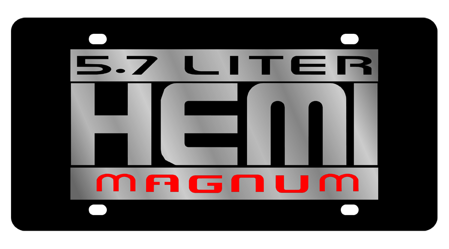Mopar 5.7 Liter Hemi Magnum Carbon Steel License Plate