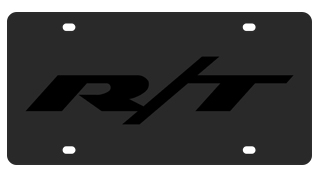 Dodge R/T Black Carbon Steel License Plate
