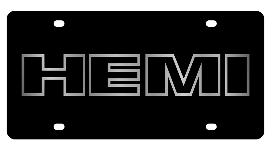 Mopar Hemi Outline Carbon Steel License Plate 