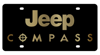 Jeep Compass Carbon Steel License Plate Gold Font