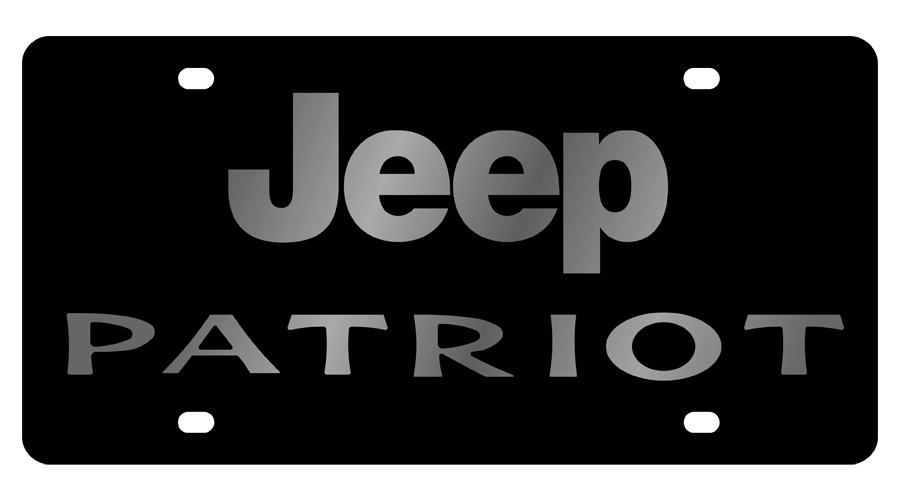 Jeep Patriot Carbon Steel License Plate Silver Font