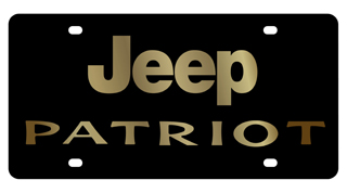 Jeep Patriot Carbon Steel License Plate Gold Font