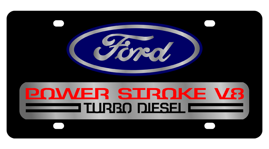 Ford Power Stroke V8 Carbon Steel License Plate
