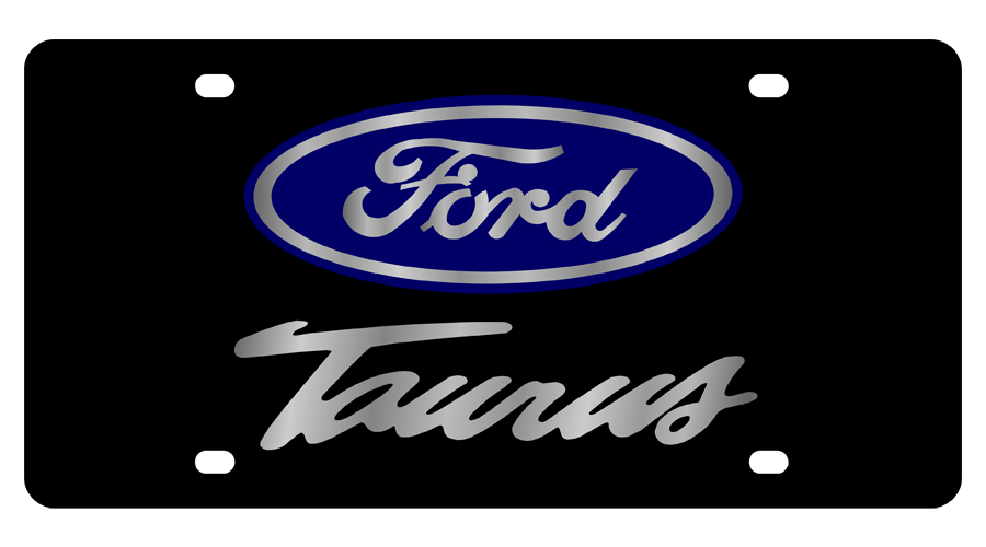 Ford Taurus Carbon Steel License Plate Silver Script