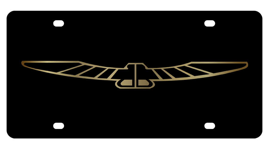 Ford Thunderbird Carbon Steel License Plate Gold Logo