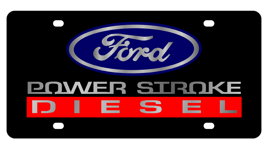 Ford Power Stroke 05 Diesel Carbon Steel License Plate