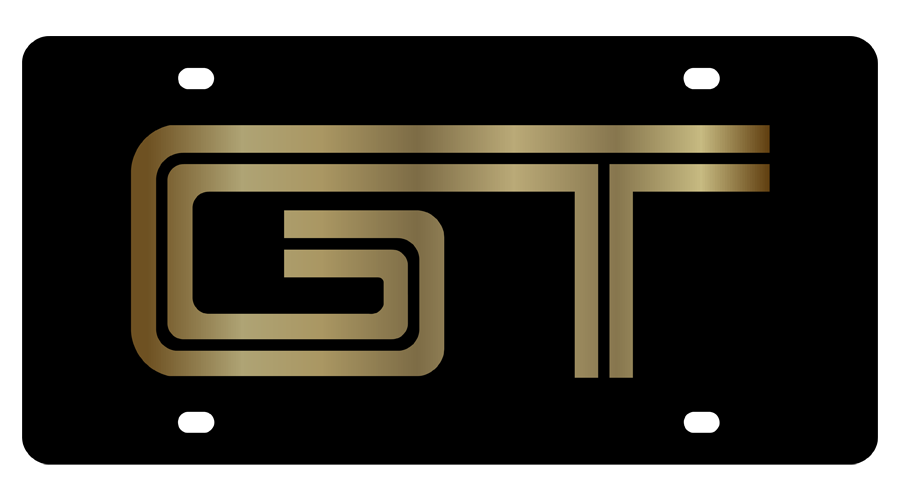 Ford 05 GT Carbon Steel License Plate Gold