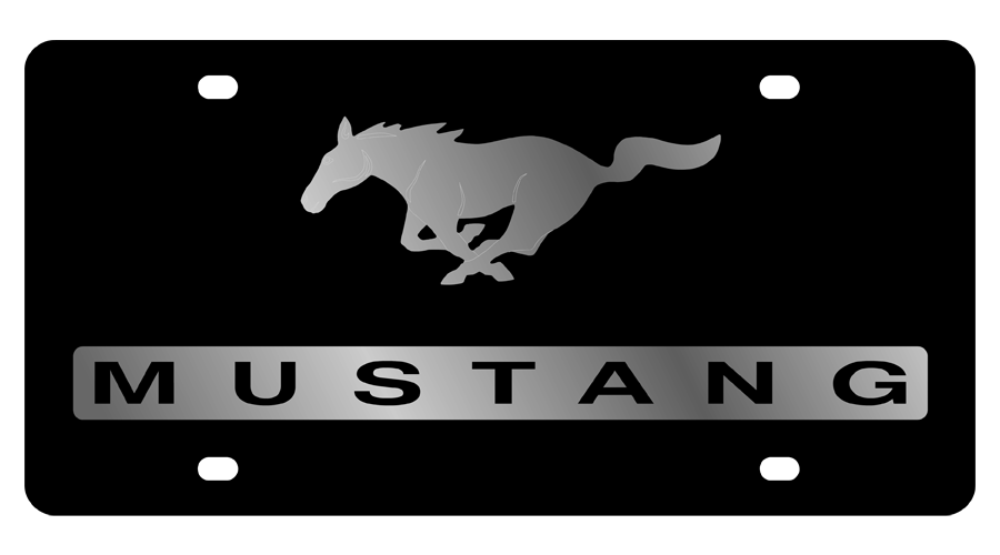 Ford 05 Mustang Carbon Steel Silver License Plate 