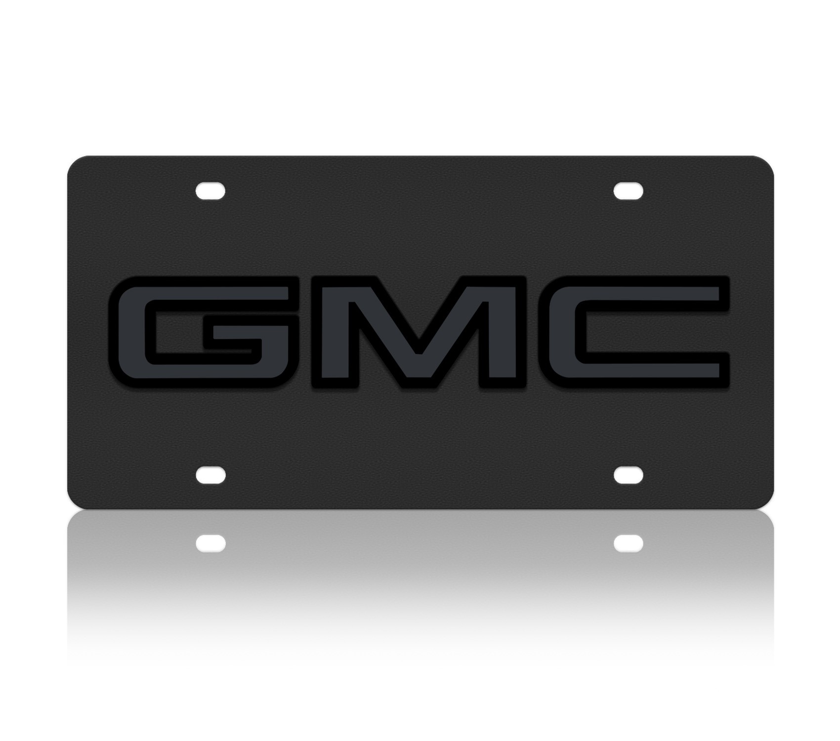 GMC Badge Blacked Out Carbon Steel License Plate