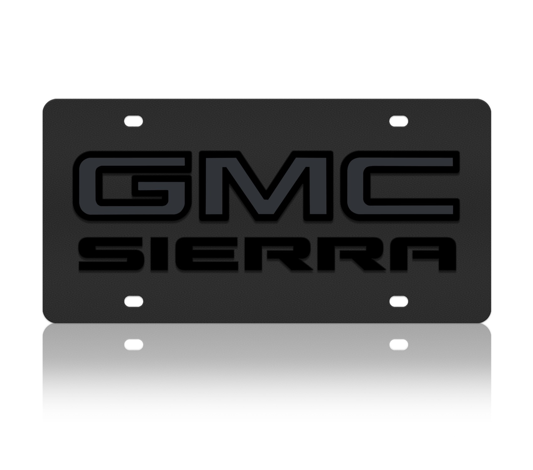 GMC Sierra Blacked Out Carbon Steel License Plate