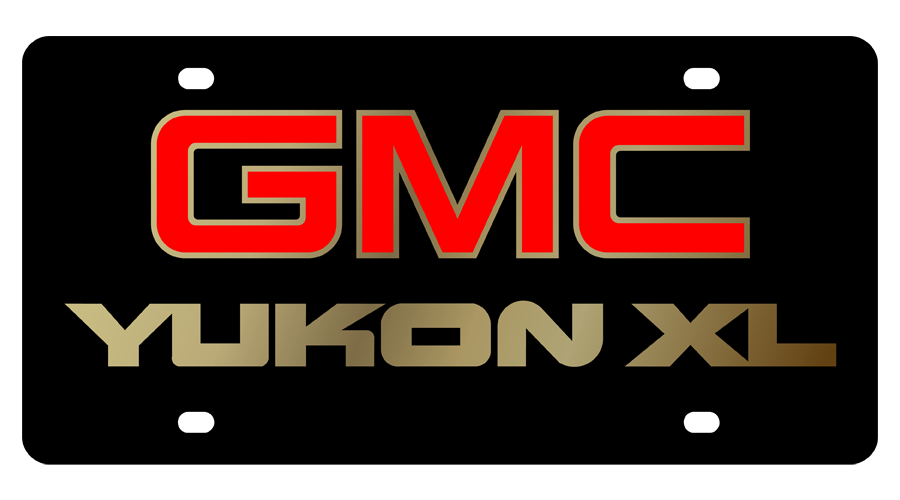 GMC Yukon XL Carbon Steel License Plate Gold