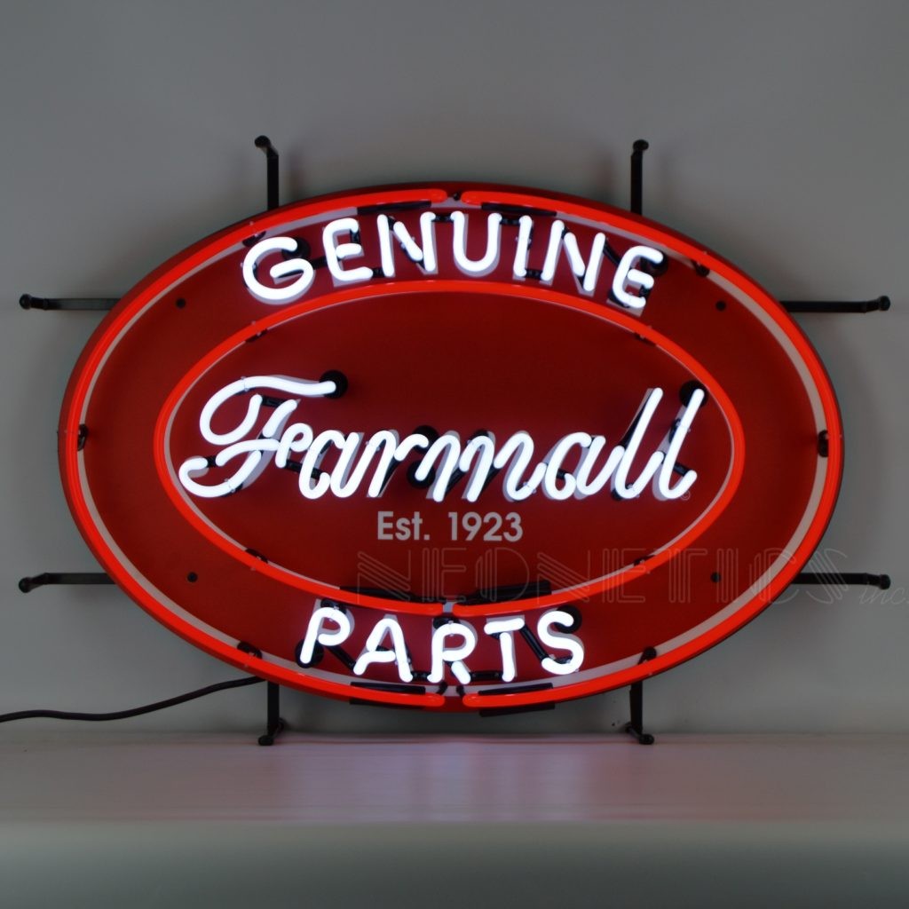 International Harvester Farmall Genuine Parts Oval Neon Sign
