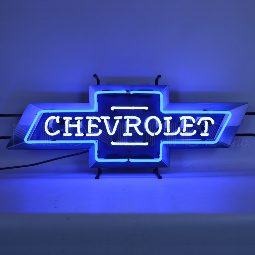 Chevrolet Neon Bowtie Sign with Backing