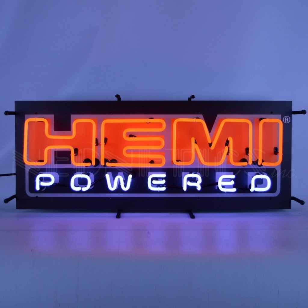 Hemi Powered Neon Sign with Backing