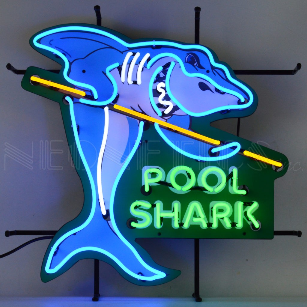 Pool Shark Neon Sign with Backing