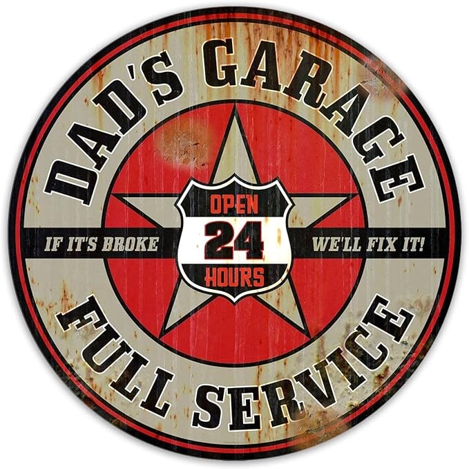 Dad's Garage Vintage Metal Sign 14 x 14