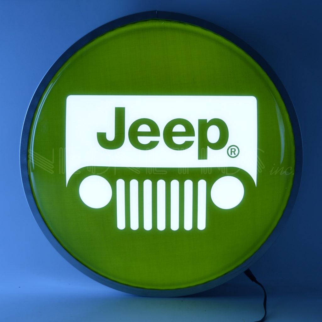Jeep Green 15 Inch Backlit LED Lighted Sign