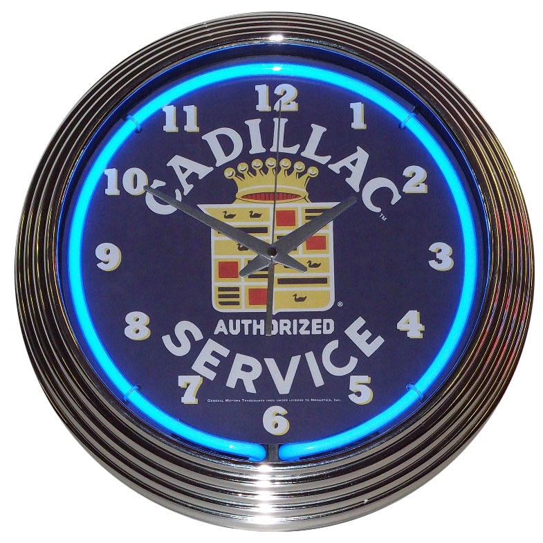 Cadillac Authorized Service Neon Clock