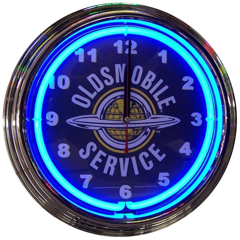 Oldsmobile Service Neon Clock