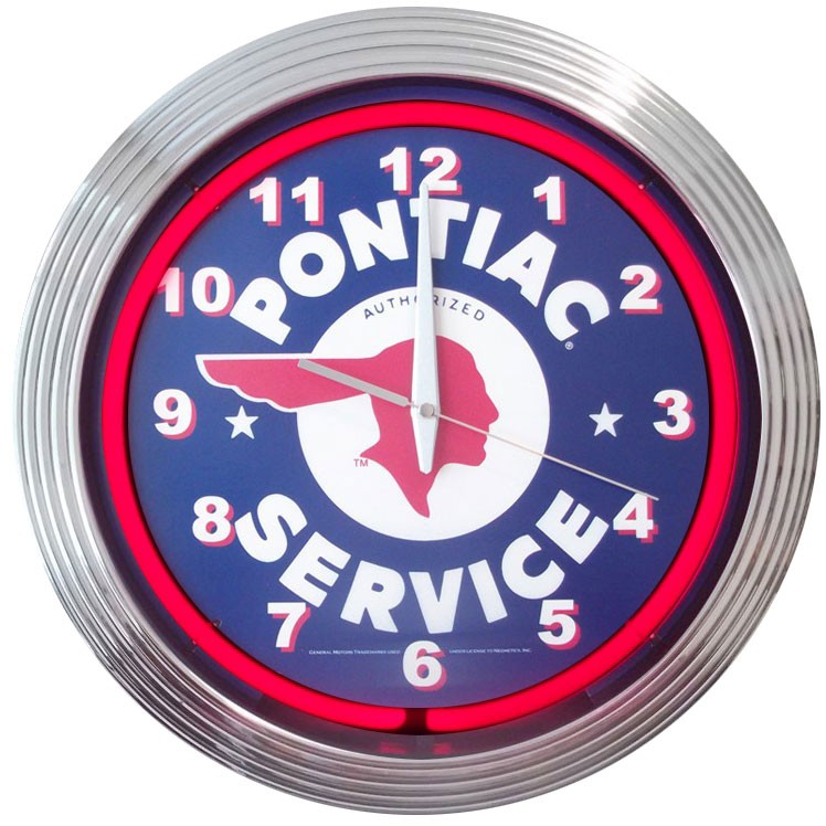 Pontiac Service Neon Clock