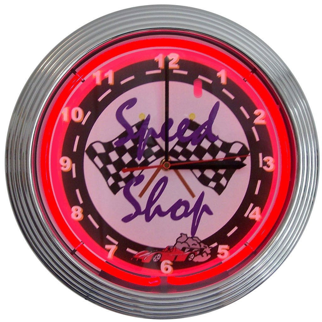 Speed Shop Neon Clock