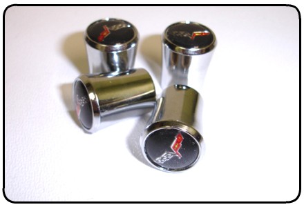 C6 Corvette Chrome Plated Valve Stem Cap Set - Set Of 4