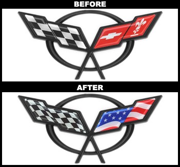 USA Flag Overlay Kit for OEM C5 Emblems