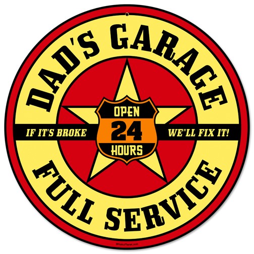 Dads Garage Vintage Metal Sign 14 x 14