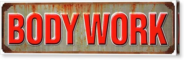 Body Work Vintage Metal Sign 20 X 5