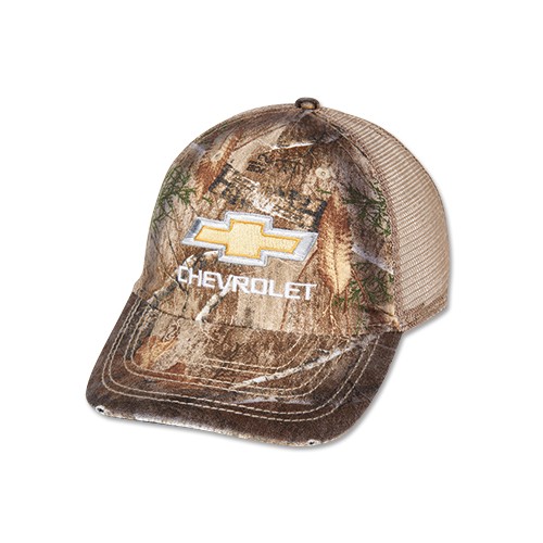 Chevrolet Oil Stained Camo Hat with Gold Bowtie