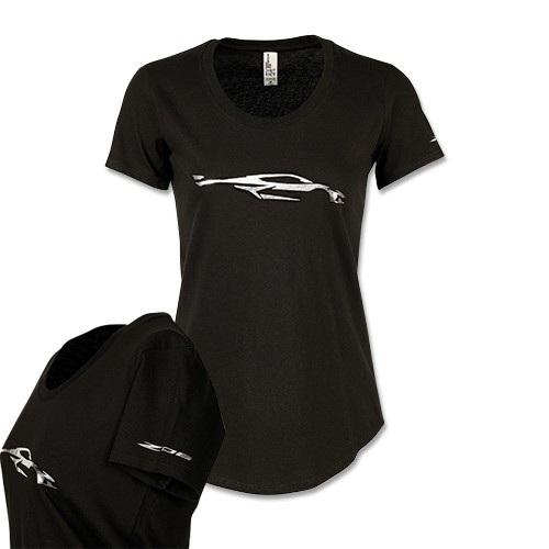 Ladies C8 Z06 Corvette Foil Gesture T Shirt