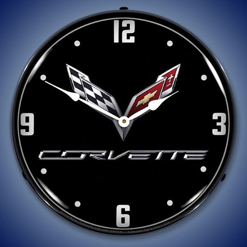 C7 Corvette 14" LED Backlit Clock