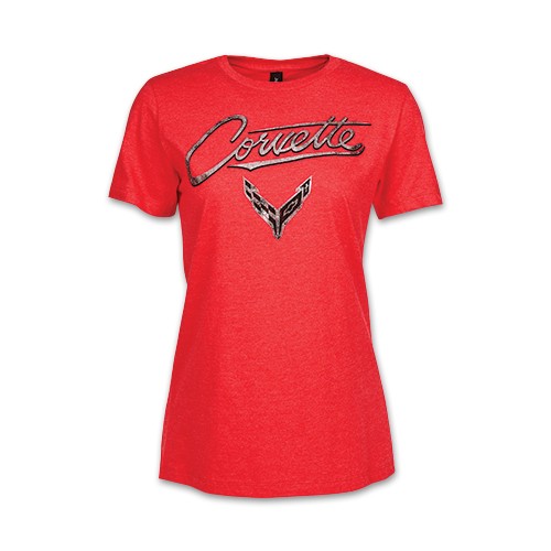 Ladies C8 Corvette Foil T Shirt