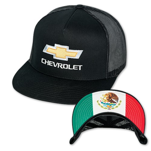 Chevrolet Mexican Flag Flat Bill Hat with Gold Bowtie