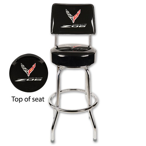 C8 Z06 Corvette 30" Counter Stool with Back