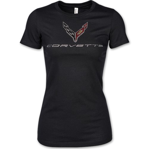 Ladies C8 Corvette Jeweled T Shirt